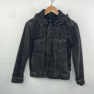 Gap Kids Jean Jacket with Hood Black Acid Wash size XL (Boys)